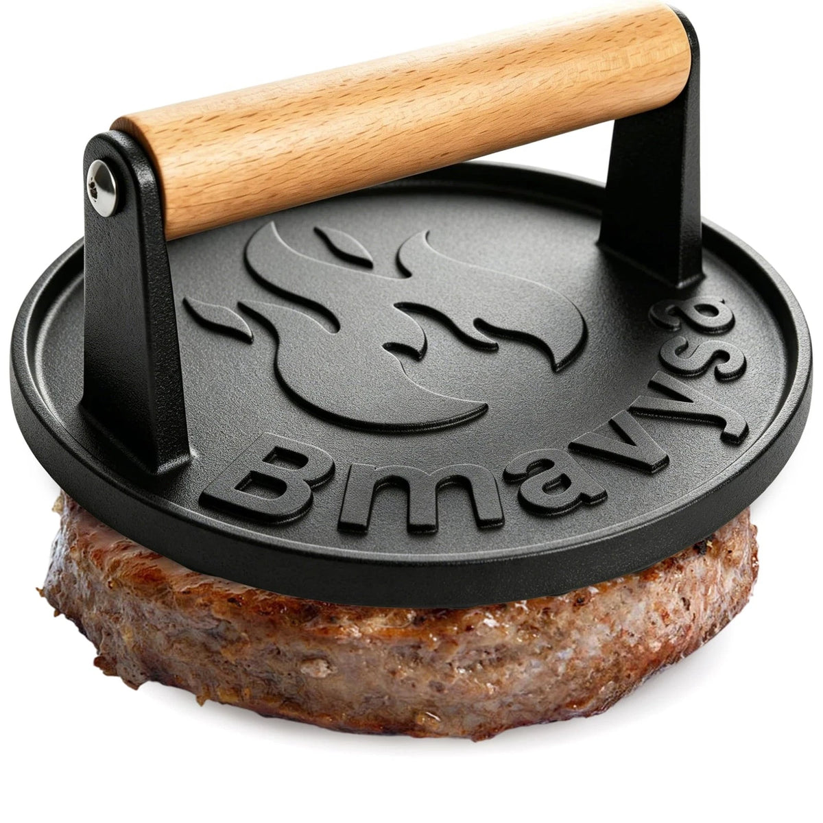 Heavy-Duty Cast Iron Smash Burger Press for Grilling