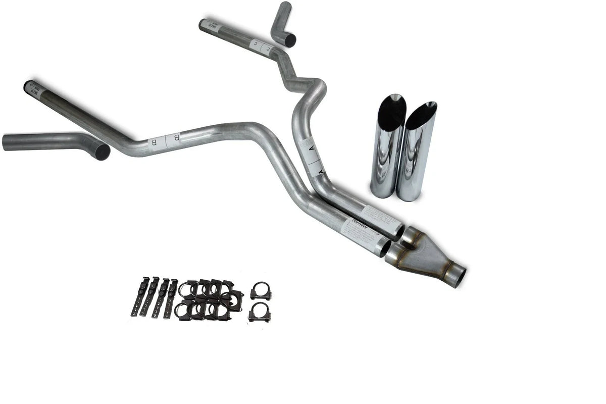 3" Dual Exhaust Kit for Chevy GMC 1500 (1996–1999) Y-Pipe Slash Tips