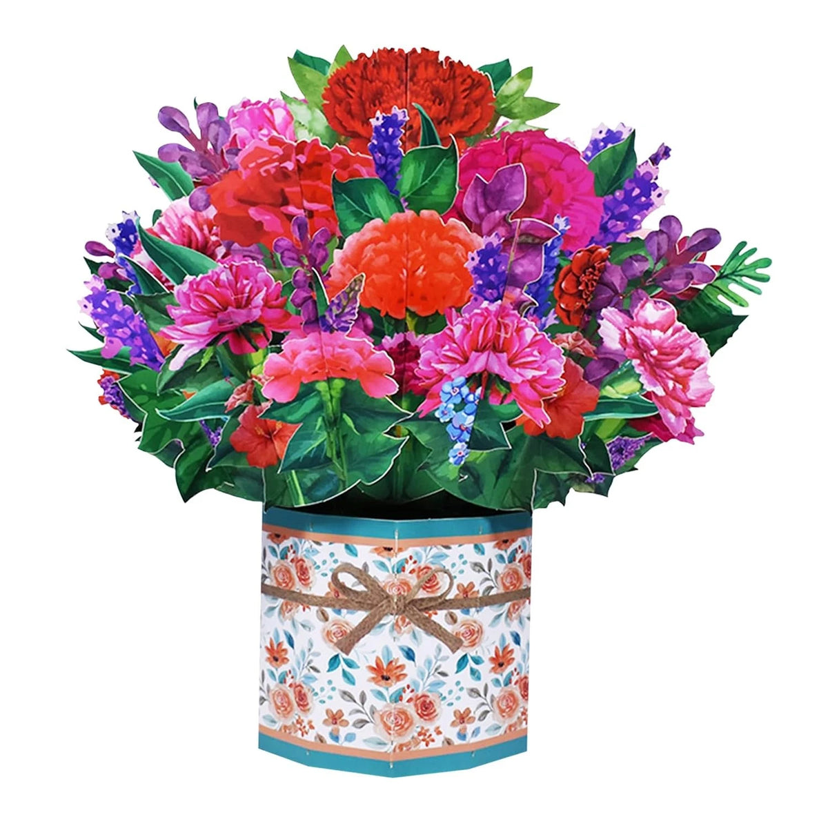 Carnation Bouquet Pop Up Card (7.1 x 8.7 Inch)