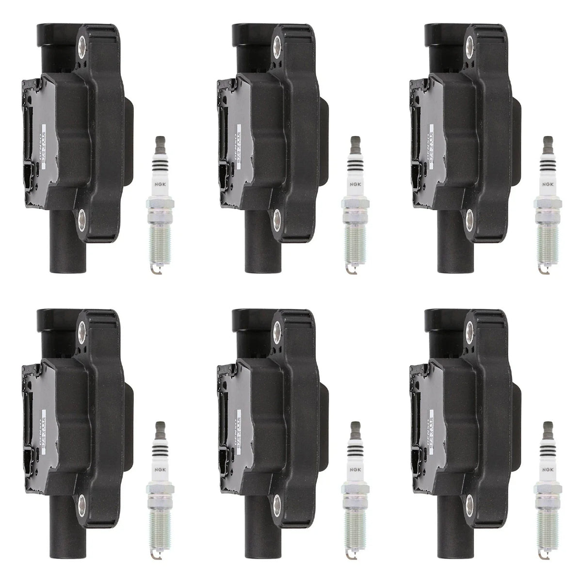 Set of 6 Ignition Coils & NGK Ruthenium Spark Plugs for Sierra Silverado 1500 (2014–2023)