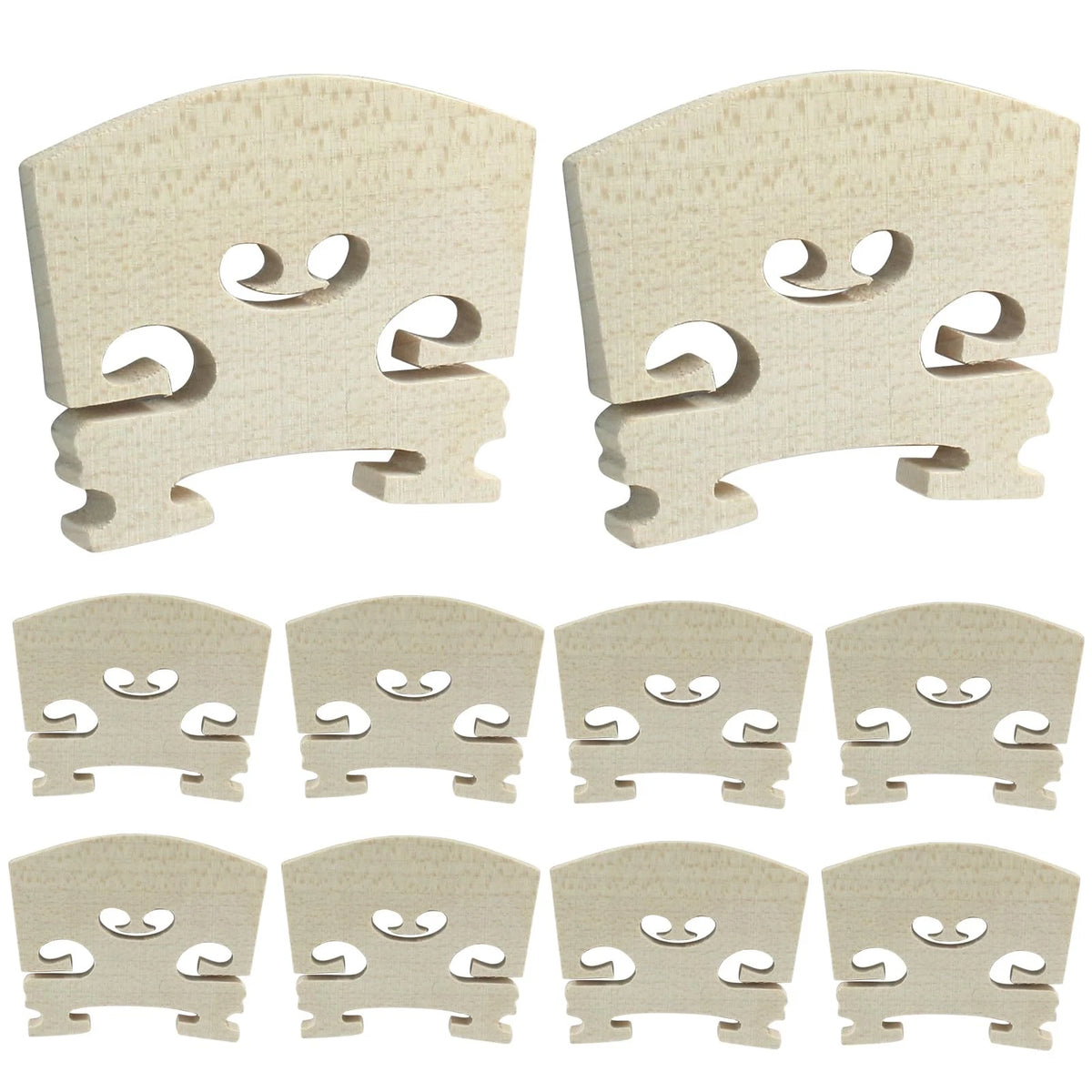 10 Pcs Violin Bridge for Full Size Violin (4/4) - Maple Wood Color
