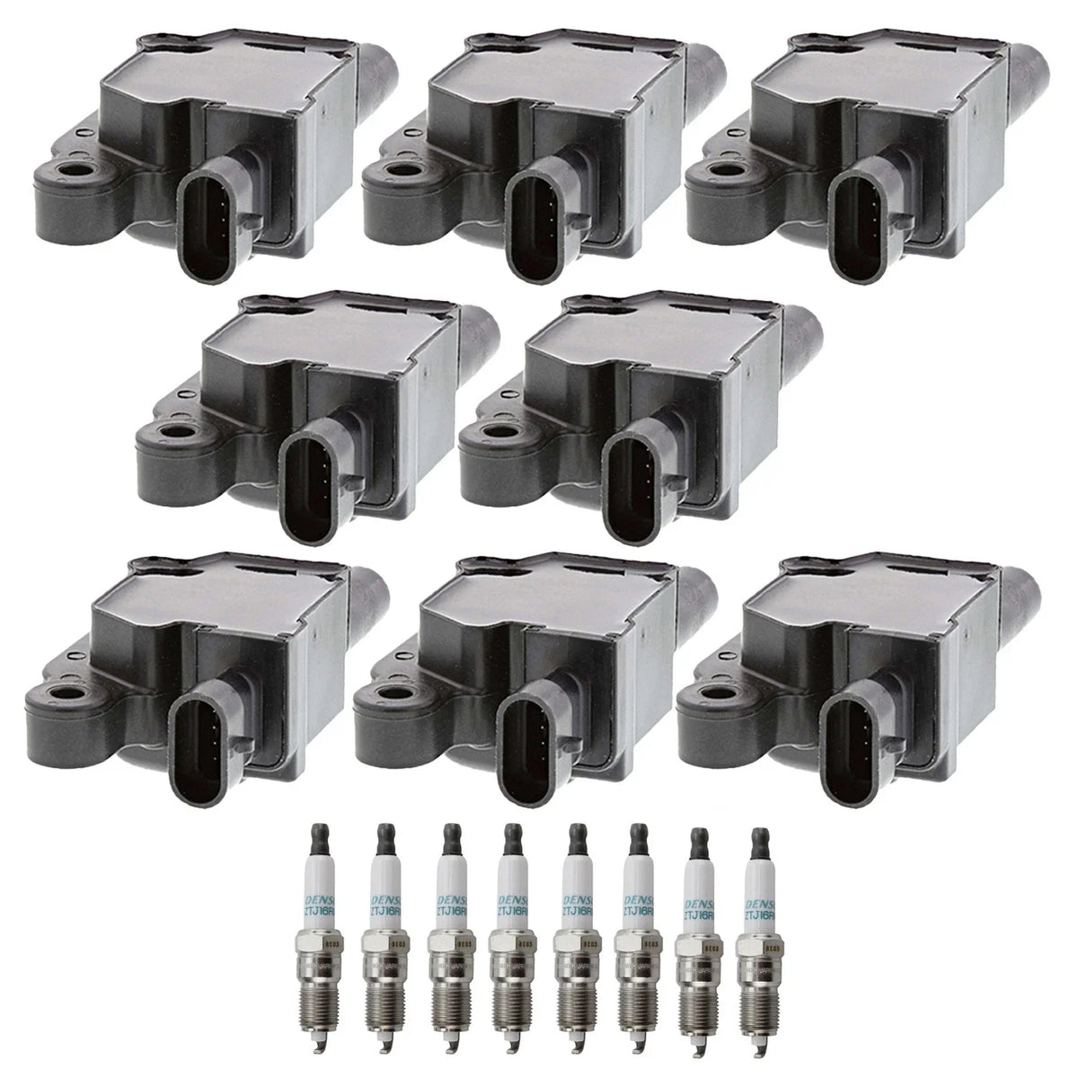 Set of 8 Denso Ignition Coils & Iridium Spark Plugs for Canyon CTS Escalade Yukon (V8)