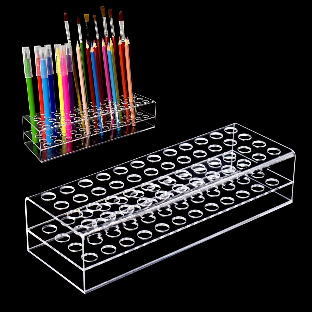 48-Slot Acrylic Pen Display Holder for Art