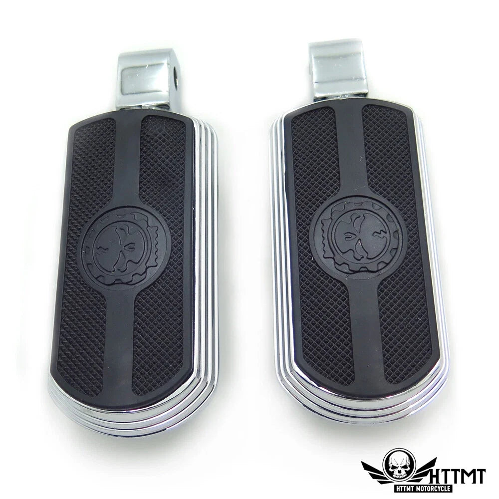 Chrome Skull Rubber Footpeg for Yamaha Road Star Warrior (2002–2009)