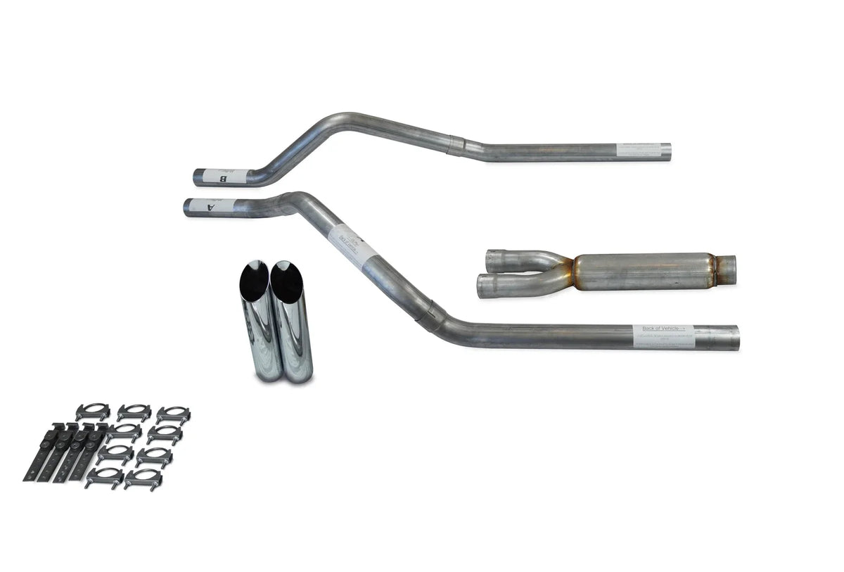 2.5" Dual Exhaust Kit for Chevy Blazer (1995–1999) - Glasspack Slash Tip