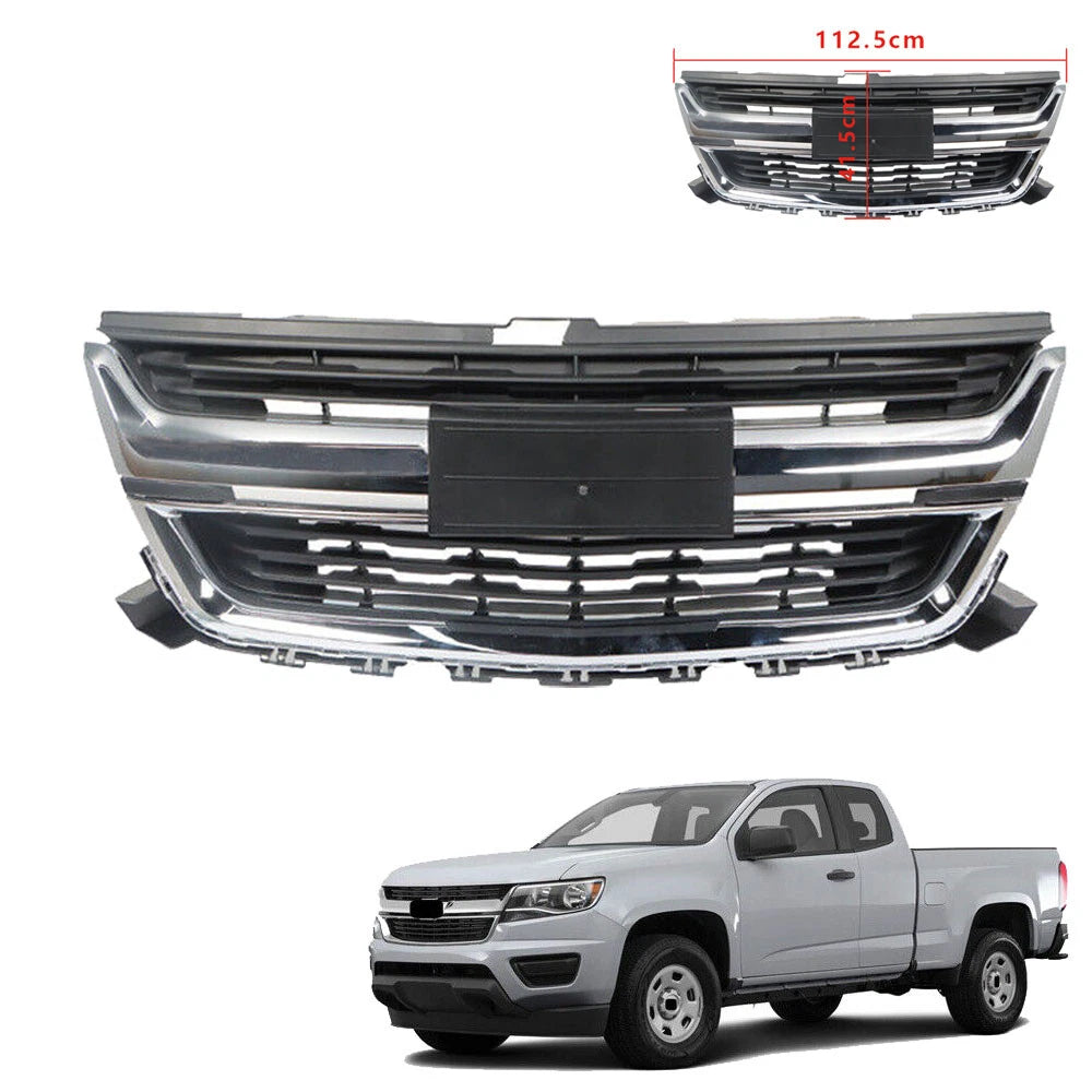 Front Bumper Upper Grille for Chevrolet Colorado (2015–2020) Black Chrome 84408363