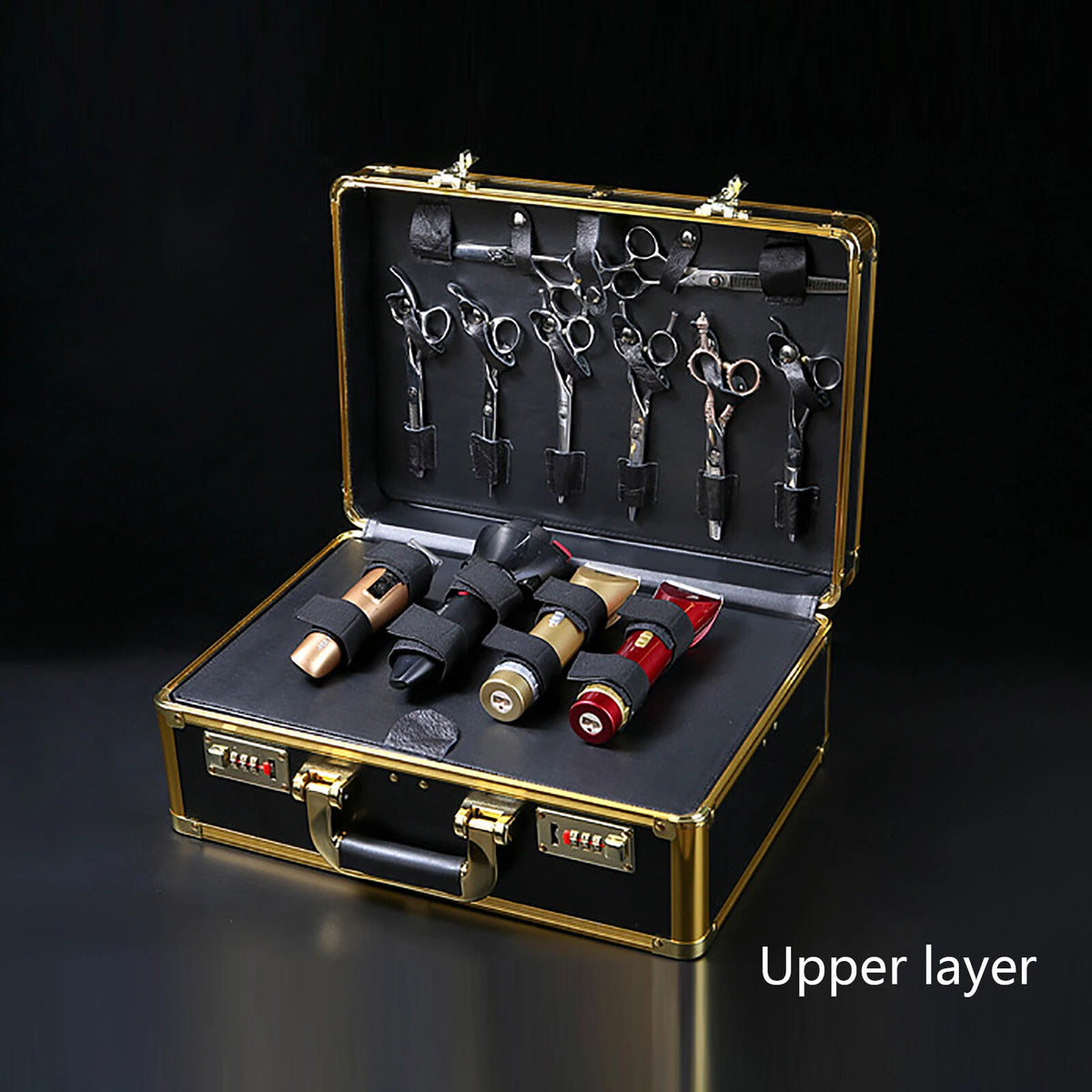 Portable Barber Shop Case for Travel Carrying Shears Scissors Combs Clipper Tool Box