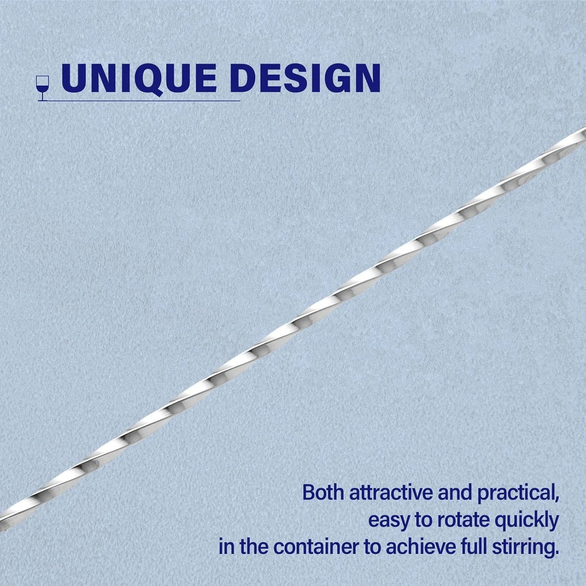 Bar Spoon Cocktail Mixing Stirrers - Stainless Steel Spiral Long Handle