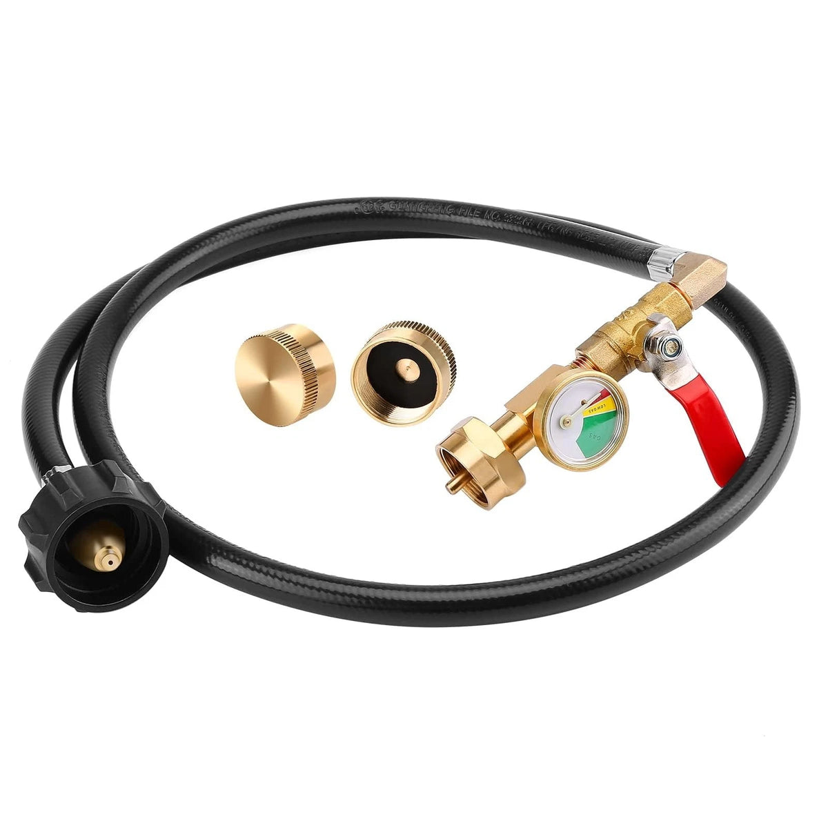 Propane Refill Adapter Hose with Gauge for Propane Tank (4 FT)