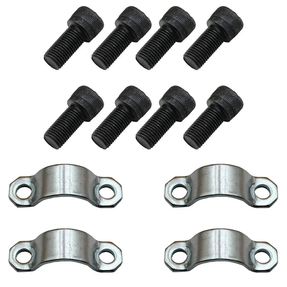 Set of 4 Cross Straps w/ 8 Propshaft Strap Screws for JCB (116/00525, 826/00892)