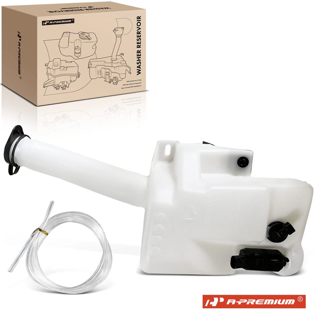 Windshield Washer Reservoir w/ Pump & Cap for Buick LeSabre (2000–2005) 12487598, 603-178, 603178