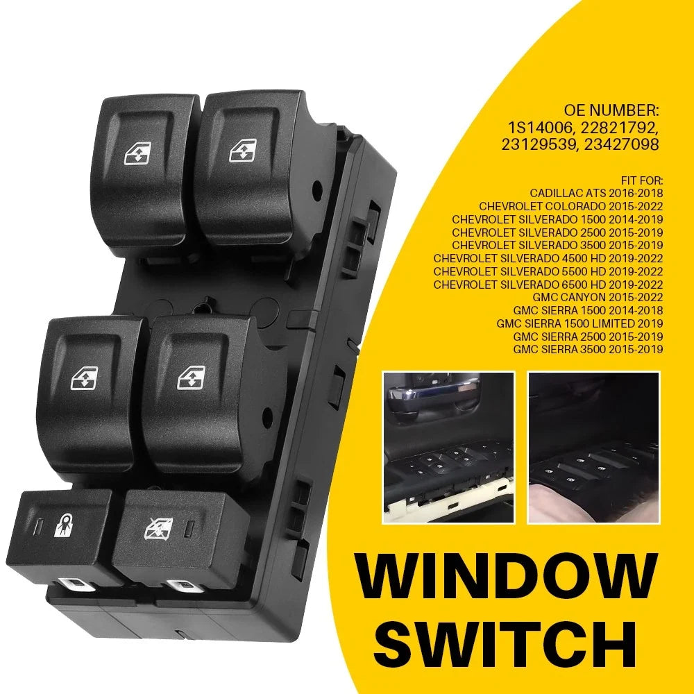 Master Power Window Door Switch for Chevrolet Silverado 1500 (2014–2019) 22821792