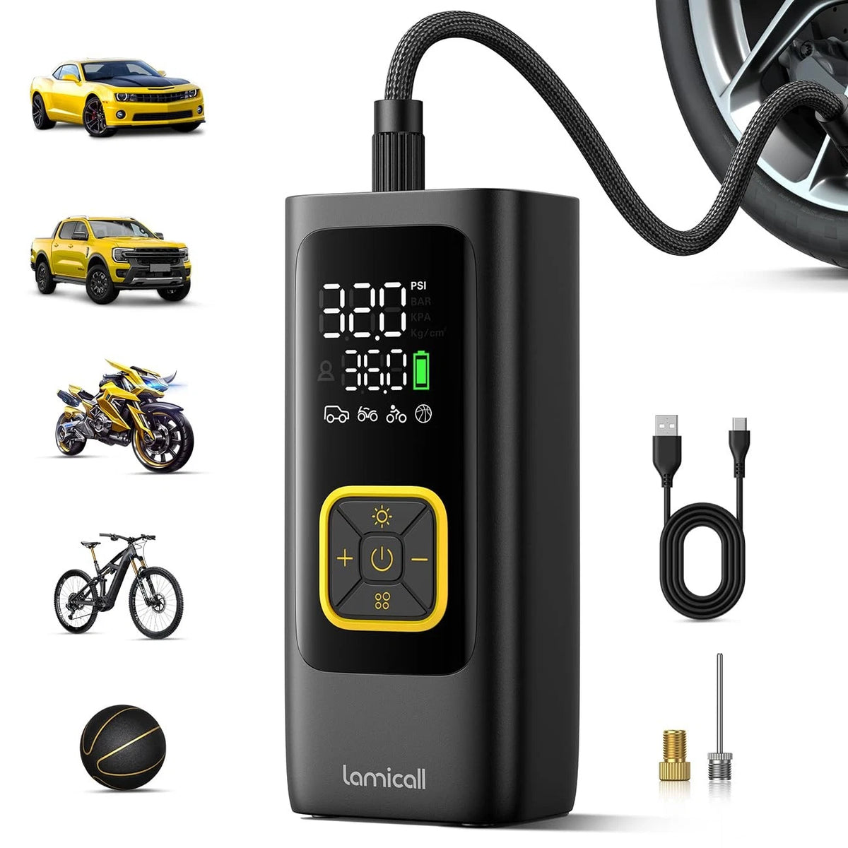 Portable Air Compressor Tire Inflator for Lamicall (150)