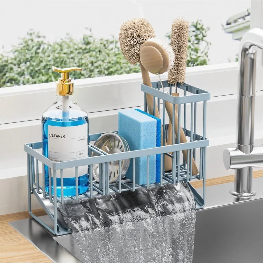 Stainless Steel Sink Organizer with Brush & Sponge Holder