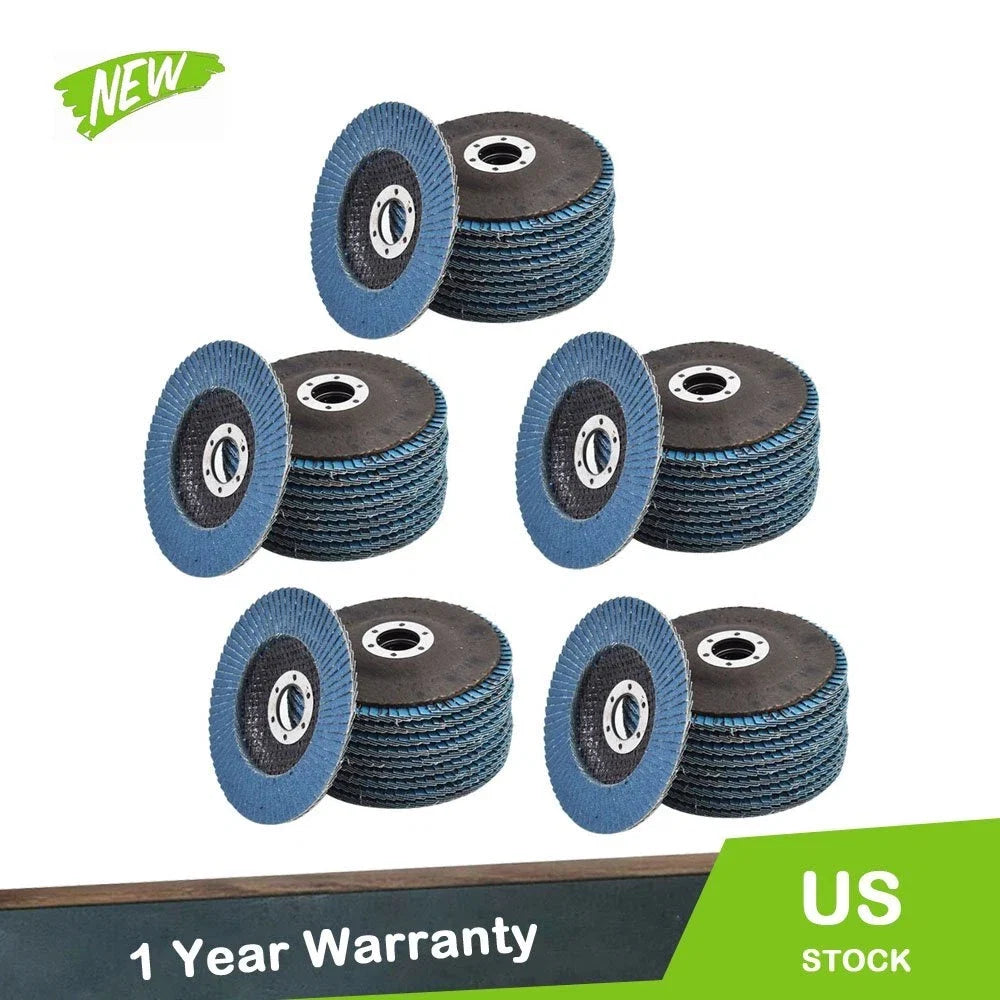 50Pack 4-1/2"x7/8" 60 Grit T29 Zirconia Flap Disc Sanding Grinding