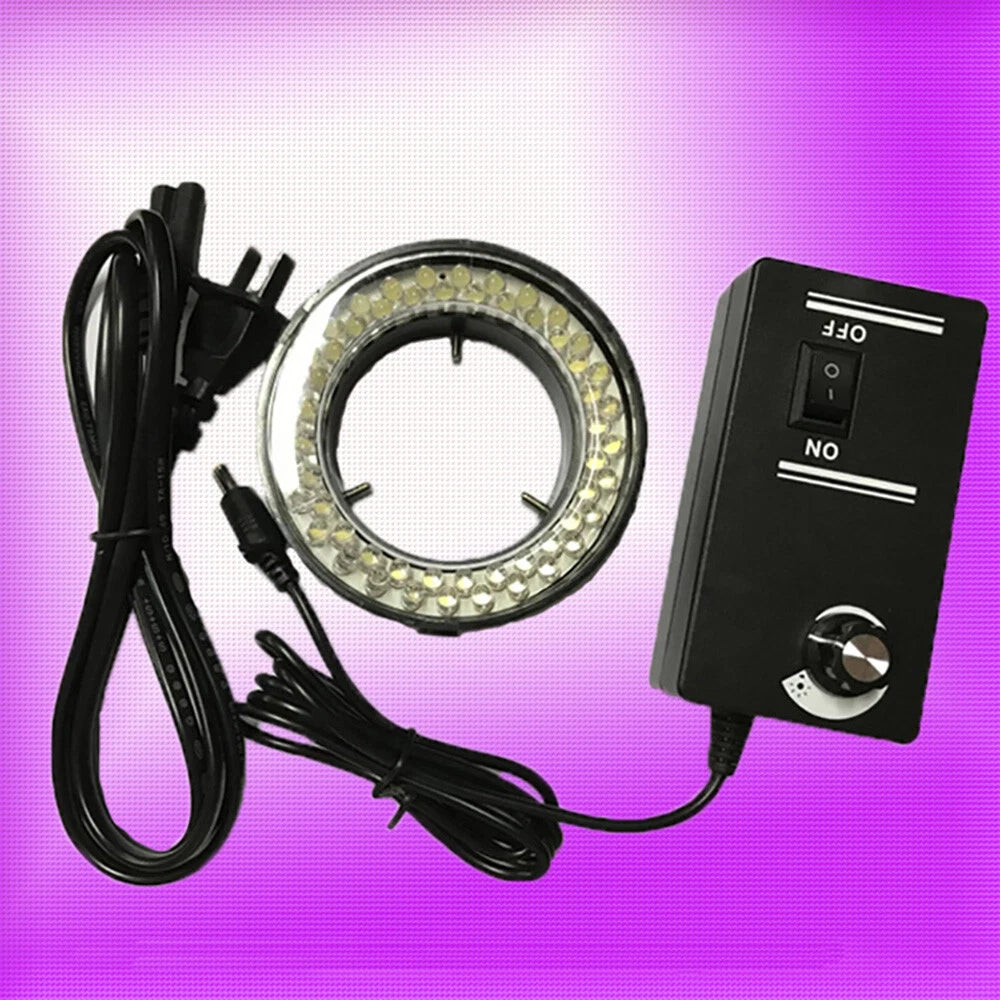 60-LED Adjustable Ring Illuminator Lamp for Stereo Zoom Microscope
