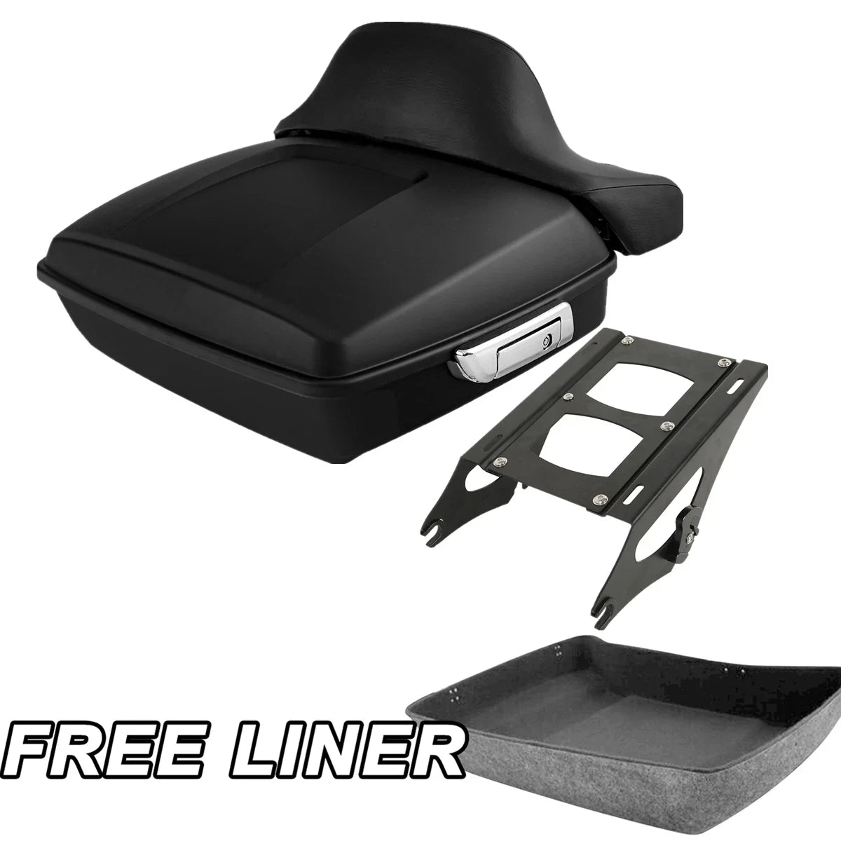 Matte Chopped Tour Trunk Rack for Harley Touring Road Glide (2014–2025)