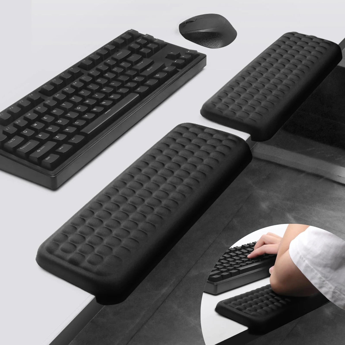 2X Ergonomic Memory Foam Elbow Pads for Desk Use - Non-Slip Cushions