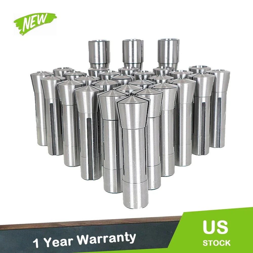 29 Pack R8 Collet Set for Bridgeport (Fractional 1/32" - 1")