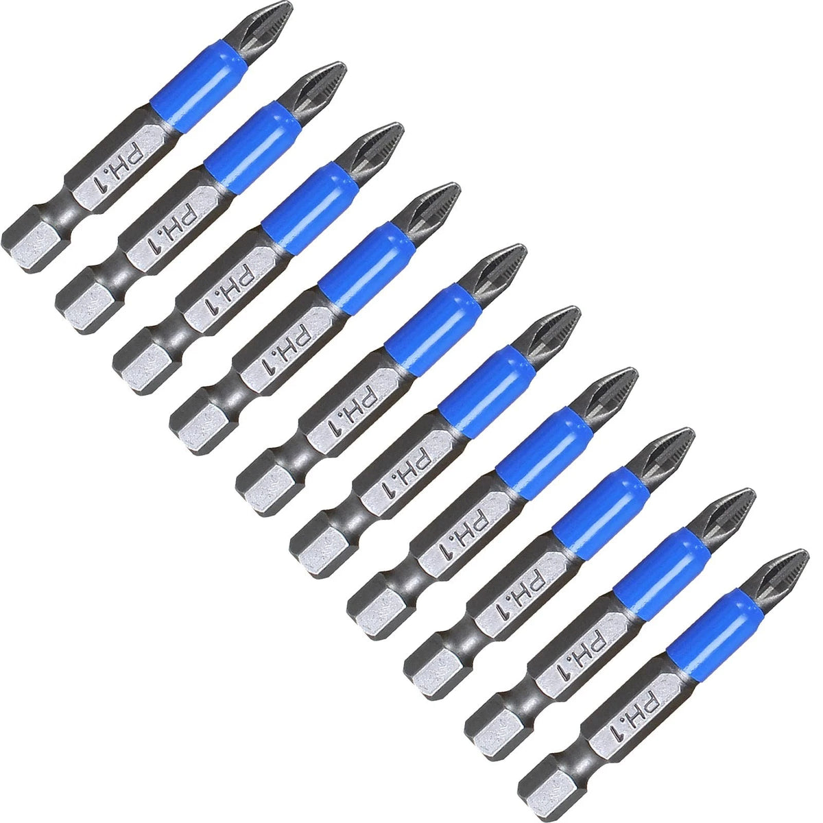 10Pcs Magnetic Anti-Slip Drill Bit for (2 Inch, PH1 x 50MM)