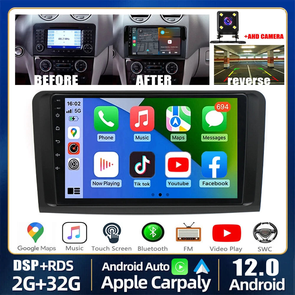2G+32G Carplay Stereo for Mercedes Benz ML GL (2012–2015)