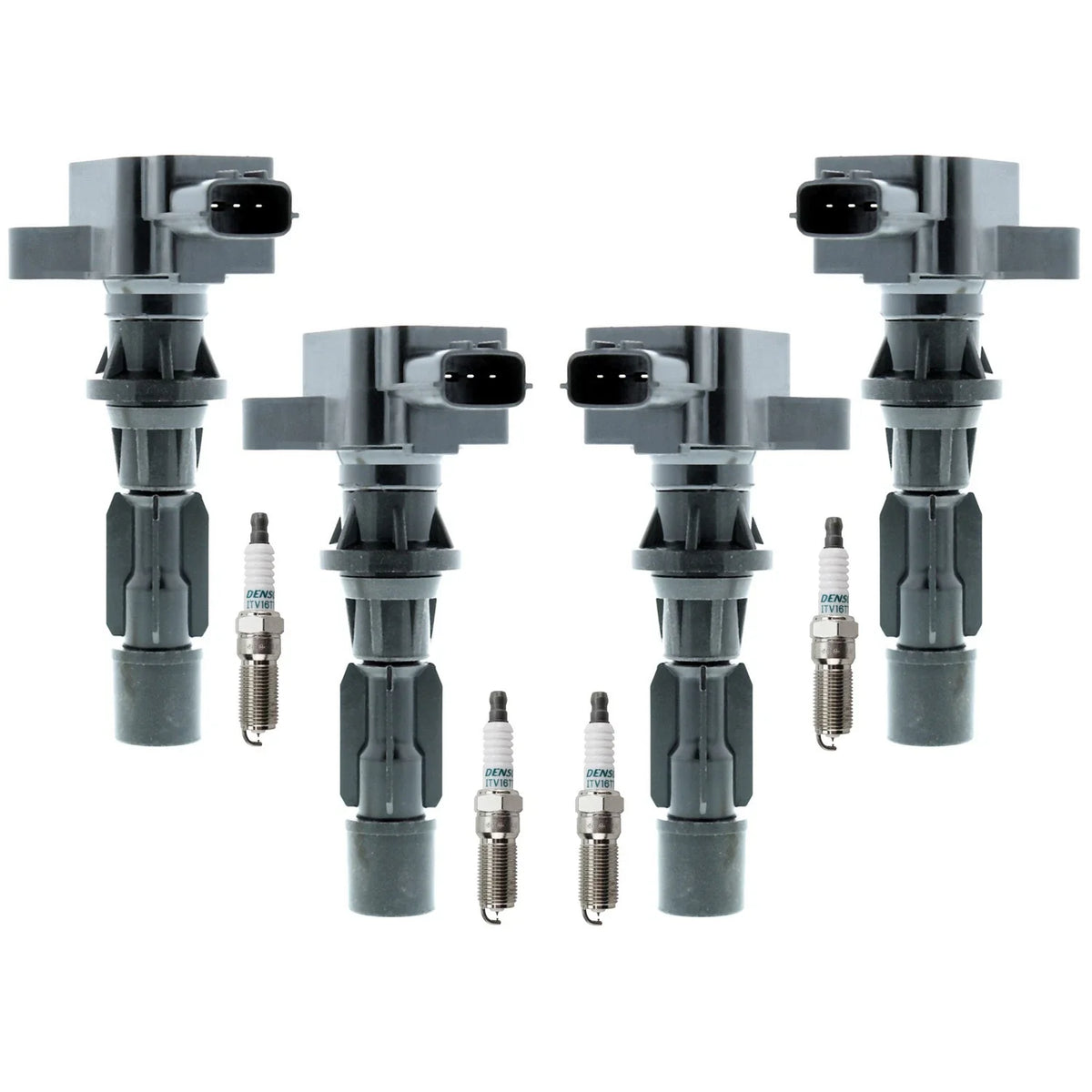 Set of 4 Ignition Coils & Iridium Spark Plugs for Mazda 3 6 CX-7 (2004–2013)