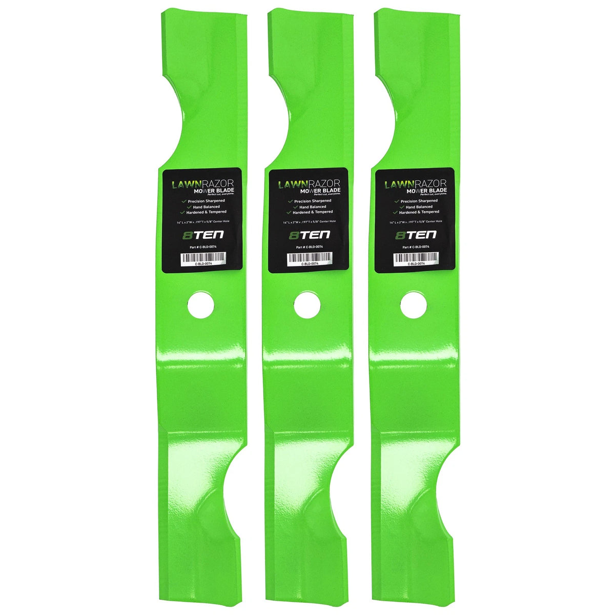3-Pack Notched High Lift Blades for Gravely ZT42 (04265400)