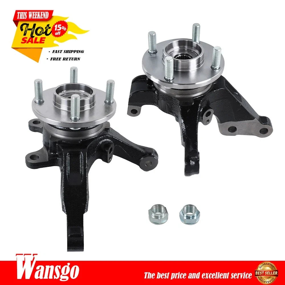2X Front LH RH Knuckle & Wheel Hub Bearing for Nissan Versa Note (2014–2019)