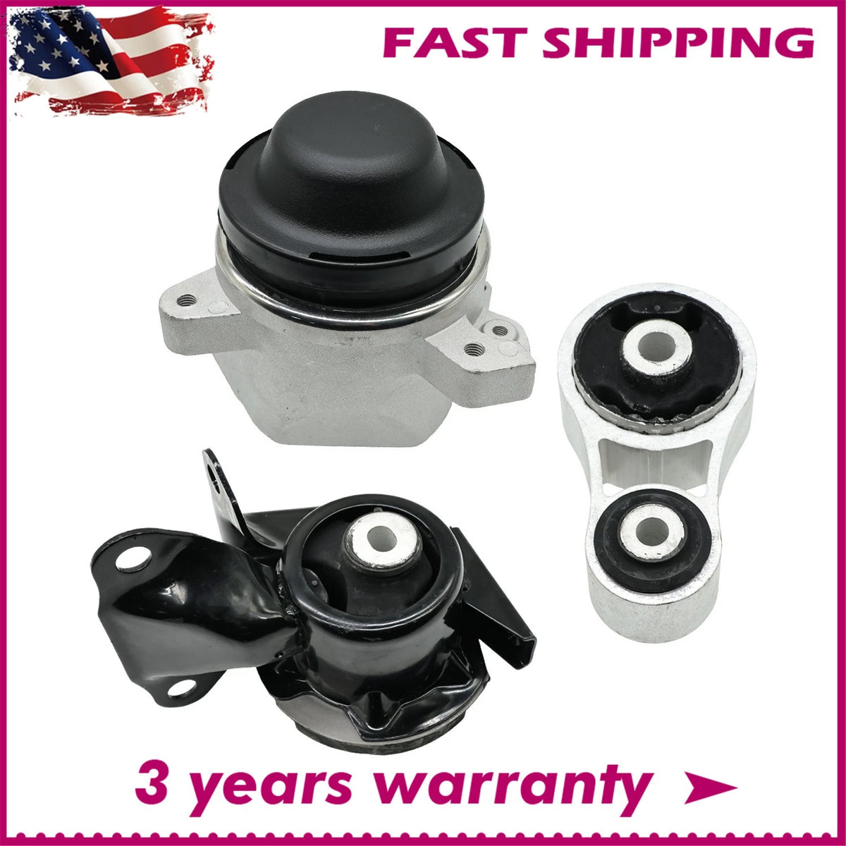 3X Engine Motor & Transmission Mount for Mazda CX-9 (2007–2012) MK177, 10103, EM-7004
