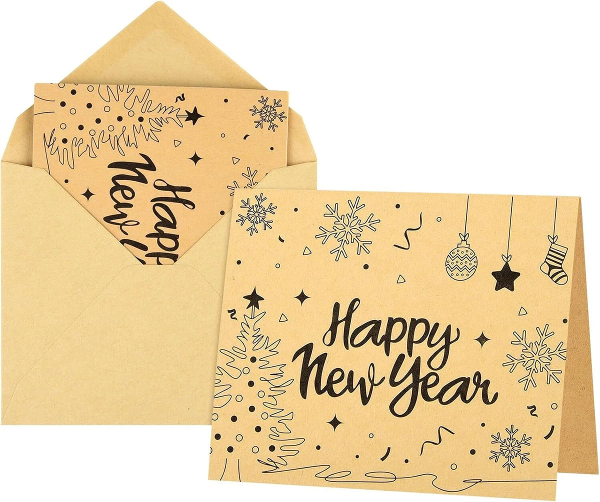 36Pcs Happy New Year Greeting Cards with Envelopes