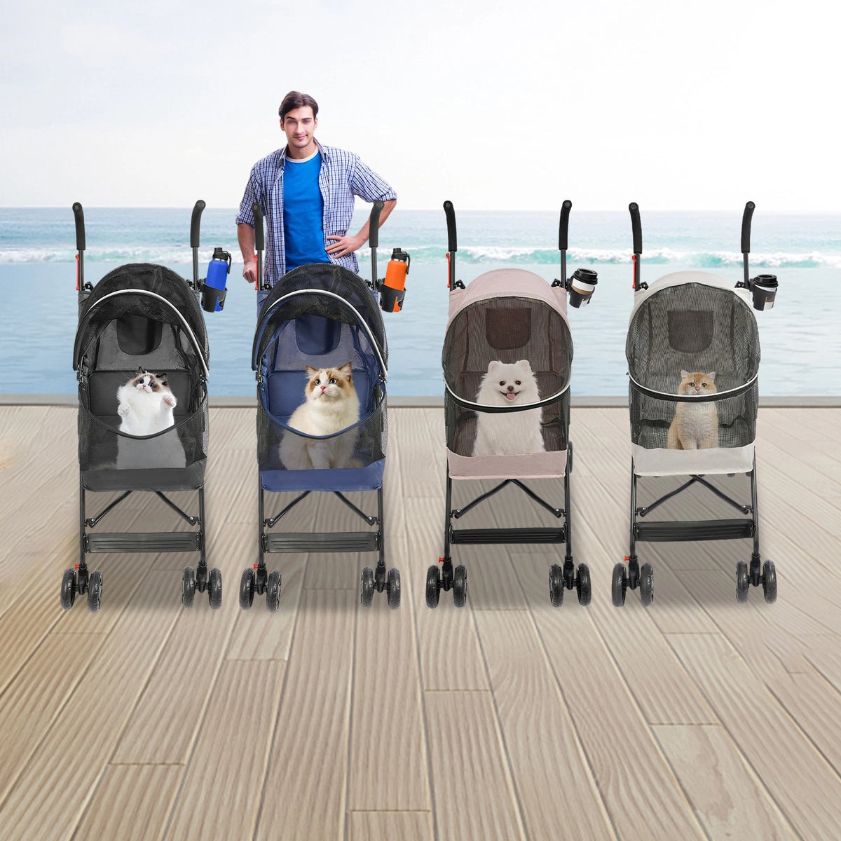 Foldable Pet Stroller for Small to Medium Dogs and Cats (2010–2023)