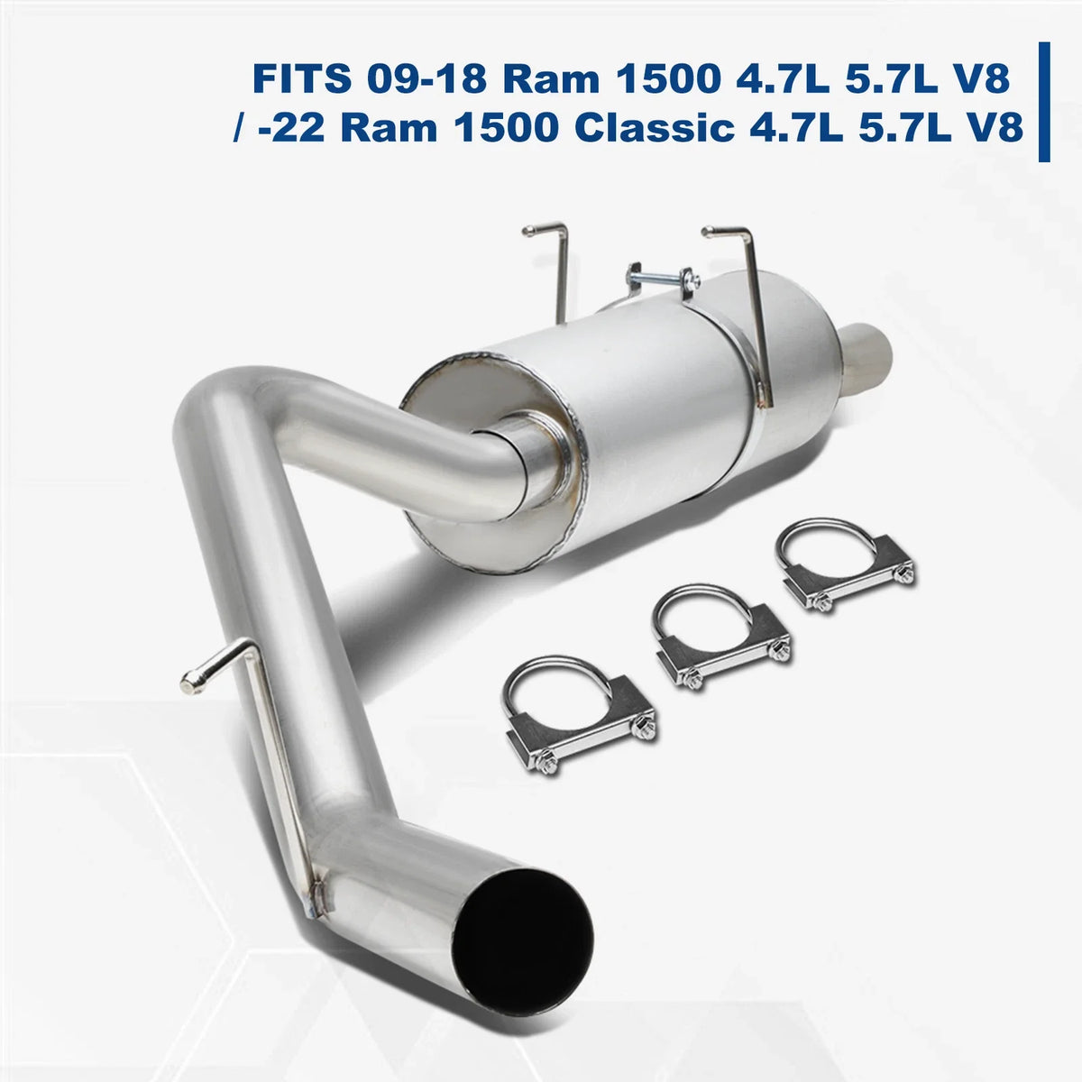 3" Catback Exhaust System Kit for Ram 1500 DS/DJ 2009–2021 V8 Muffler Tip