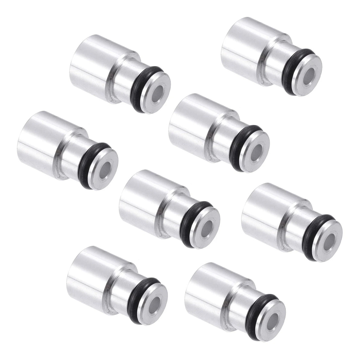8pcs Fuel Injector Spacer Set for Intake Manifold 2.95'' Silver Tone