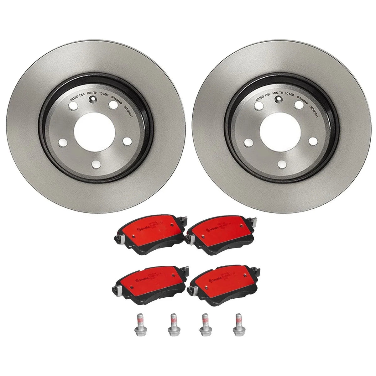 Brembo Rear Brake Kit 300mm Disc Rotors Ceramic Pads for Audi A4 (2018–2019)