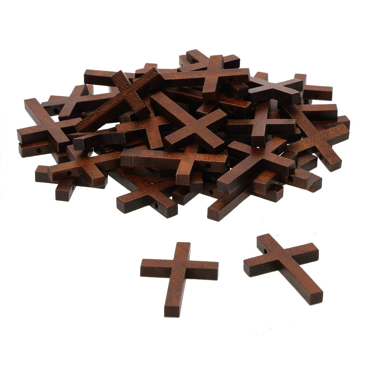 50Pcs Mini Wooden Crosses for Crafts and Decor