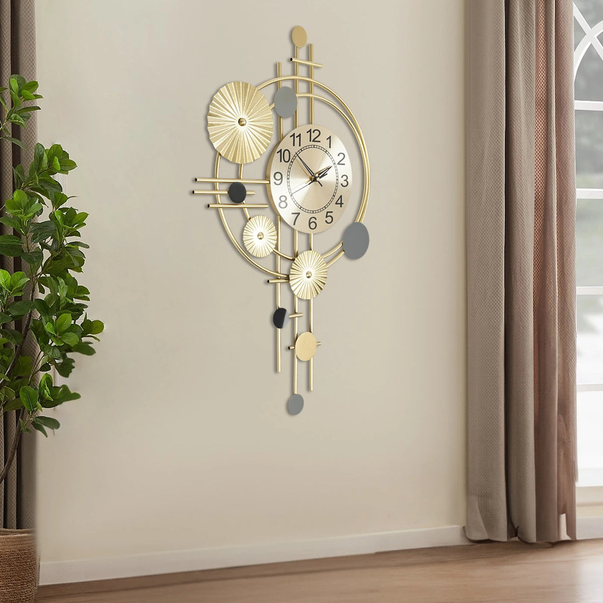 Large Wall Clock for Living Room Decor (Modern, Decorative, Pendulum)
