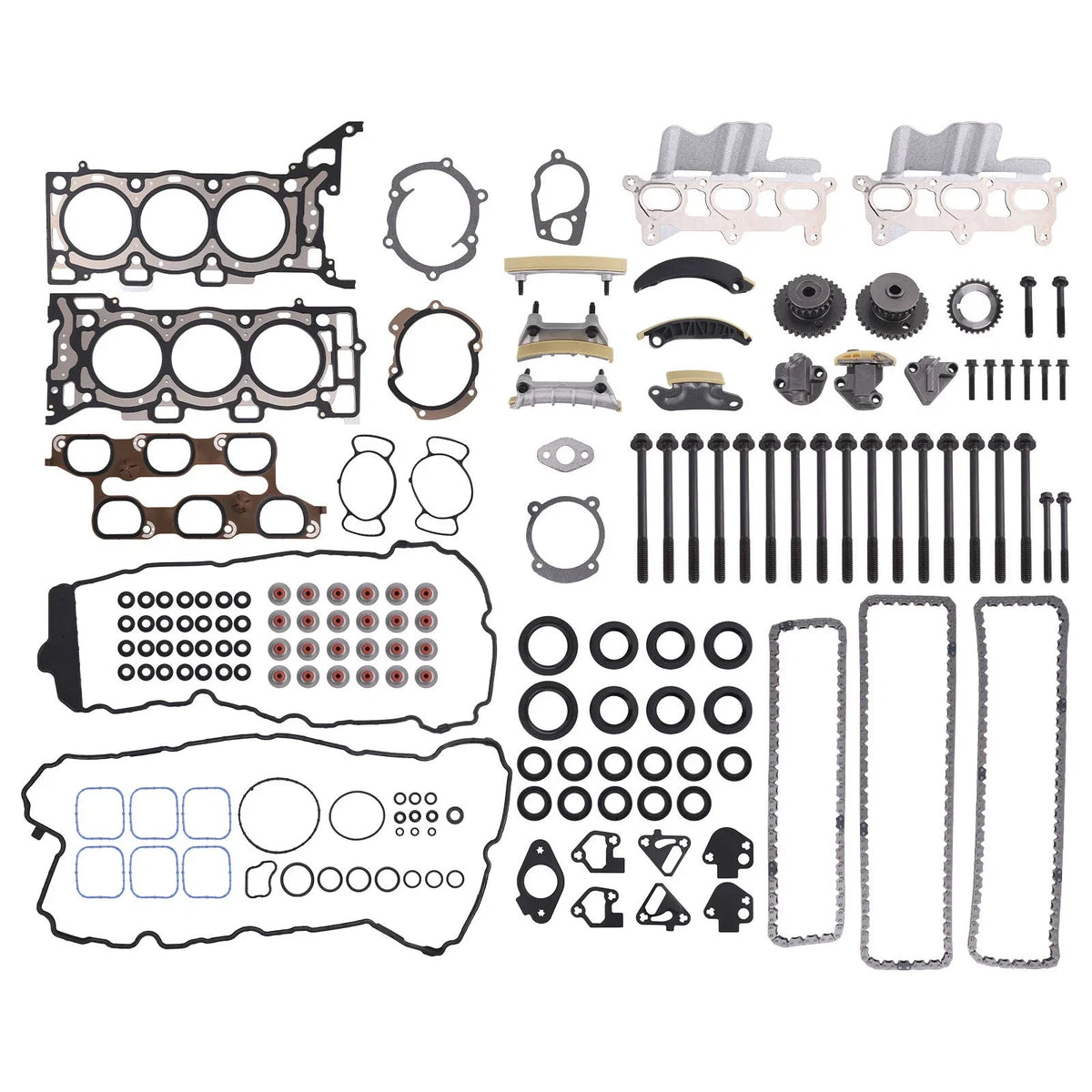 Complete Head Gasket Timing Chain Kit for Cadillac CTS SRX 3.0L V6 (2010–2011)