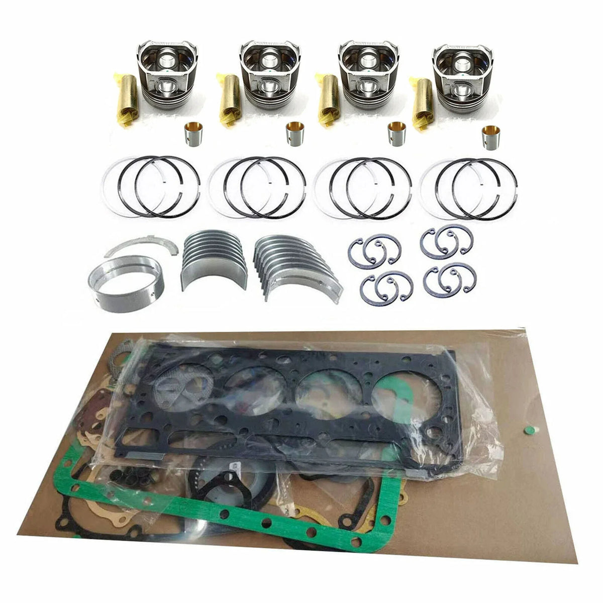 Piston Kit Assy + Bearing + Gasket Kit for Yanmar Excavator Tractor (4TNB82)