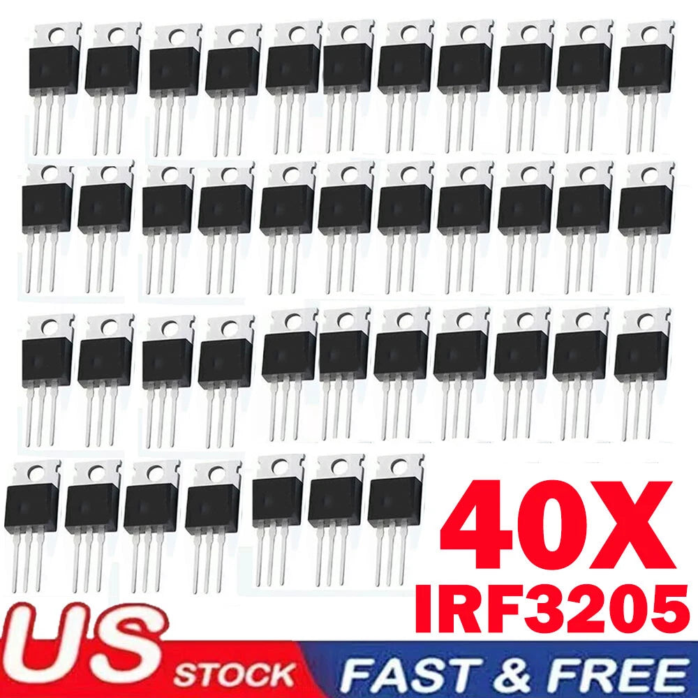 40-Pack IRF3205 N-Channel MOSFET 55V/110A TO-220 Power Transistor