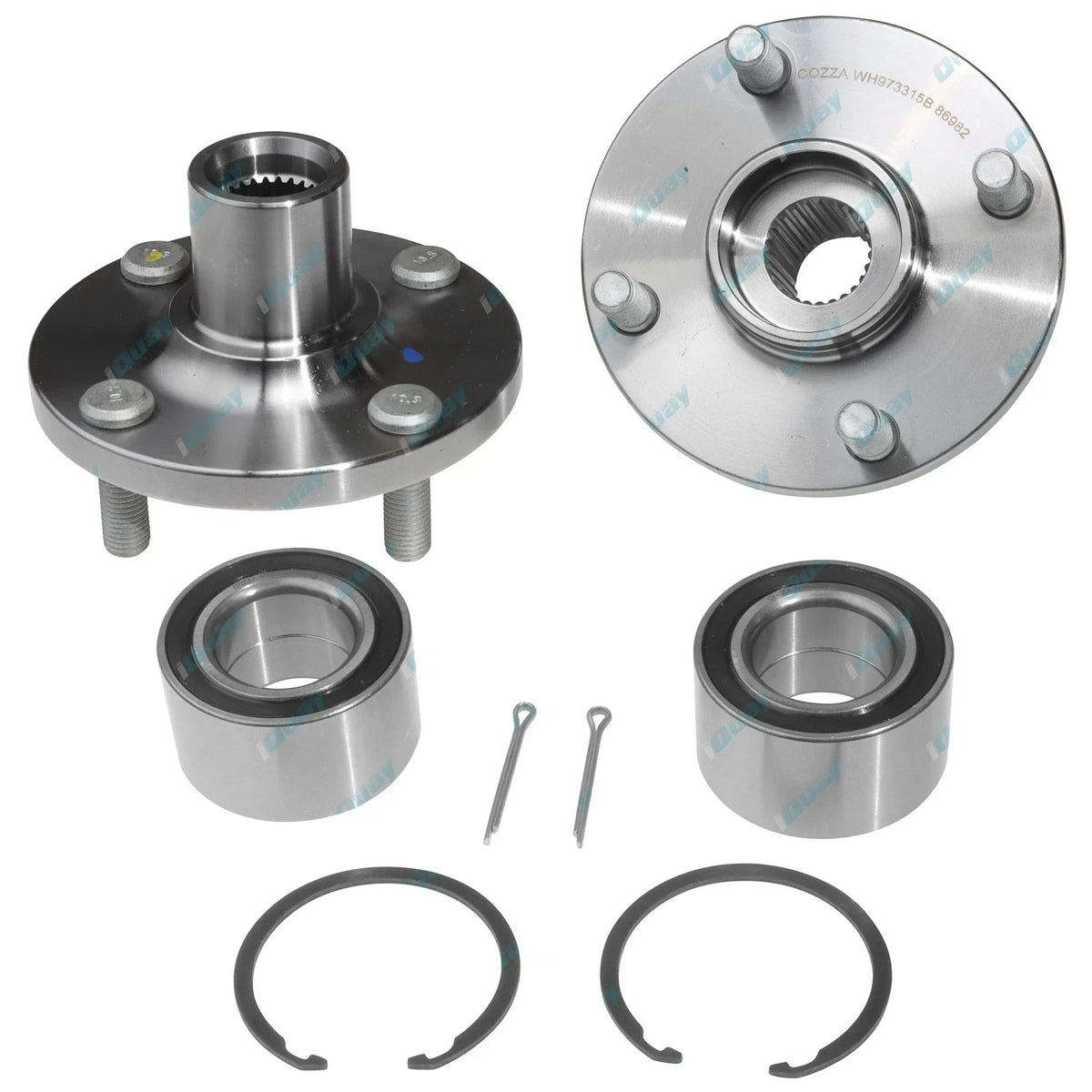 2 x Front Wheel Bearing Hub Kits for Toyota Prius Sedan (2001-2003)