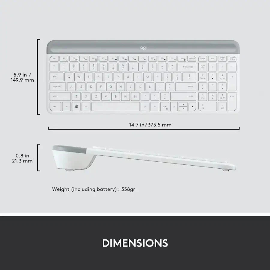 Wireless Scissor Keyboard and Mouse Bundle for Logitech MK470