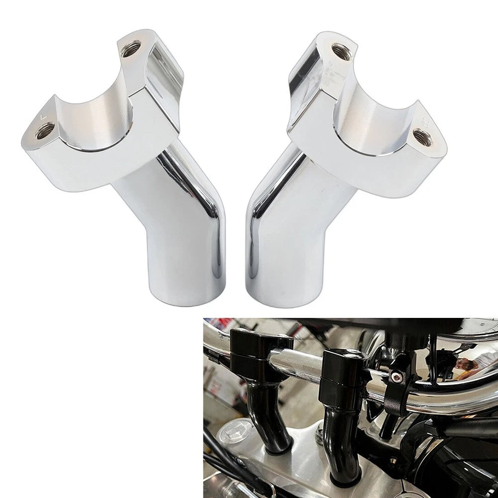 3.5" Chrome Pullback Handlebar Risers for Harley Dyna Softail