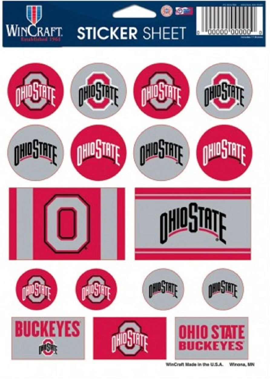 NCAA Ohio State University Vinyl Sticker 5" x 7" (Official Team Colors)