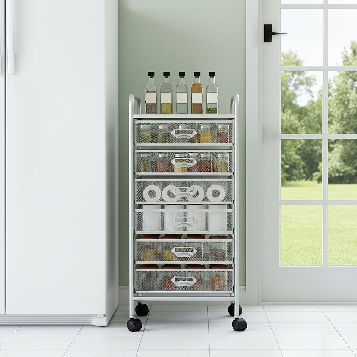 6-Tier Rolling File Storage Cabinet with Wheels