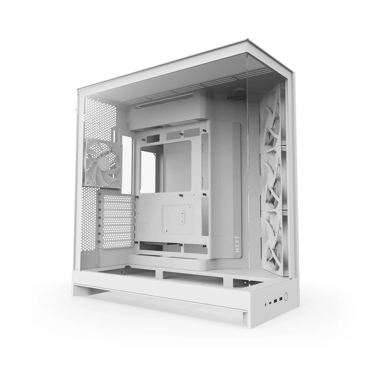 NZXT H9 Flow ATX Mid-Tower Case for PC (Dual-Chamber, White)