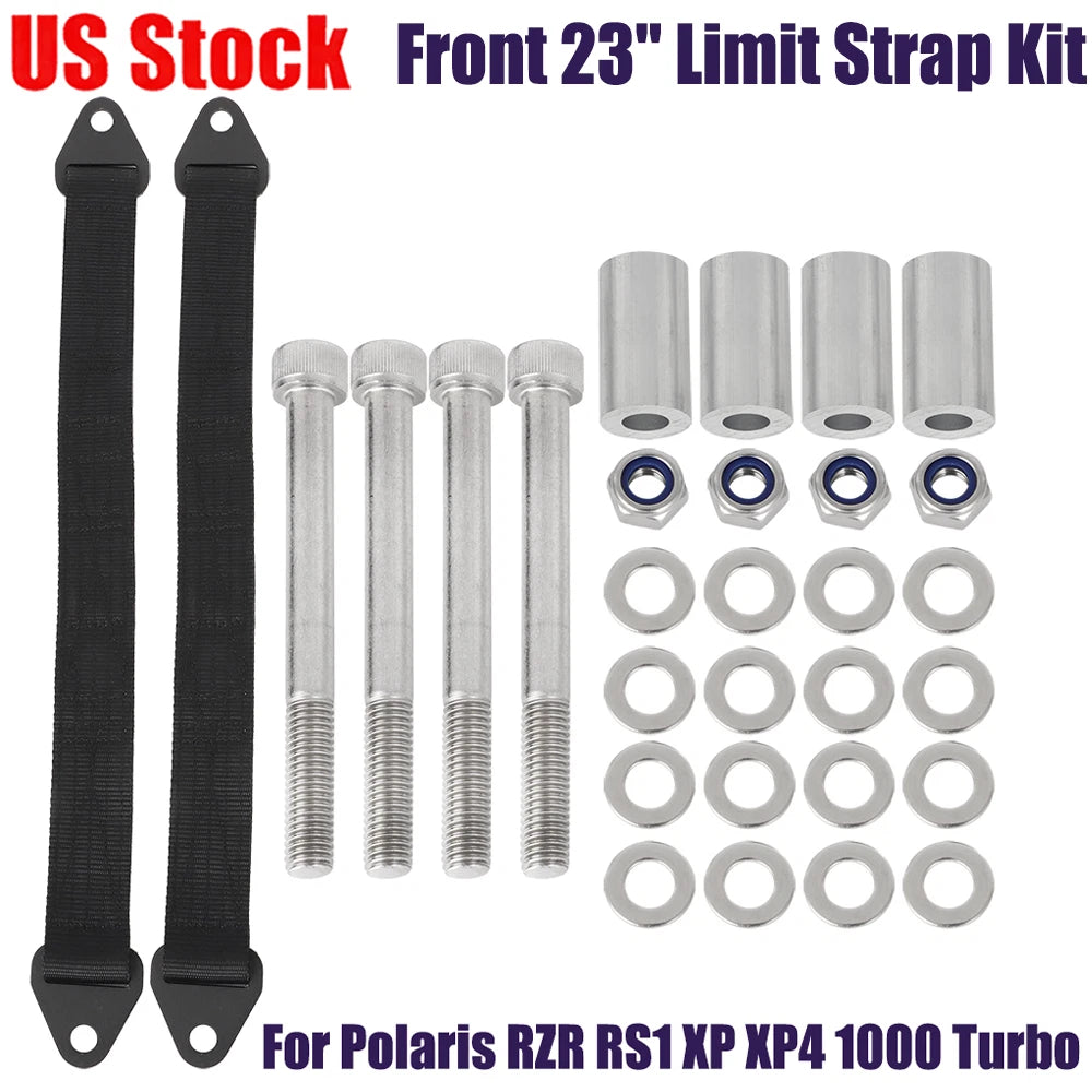 Front 23" Limit Strap Kit for Polaris RZR XP XP4 1000 RS1 Turbo (2014–2023)