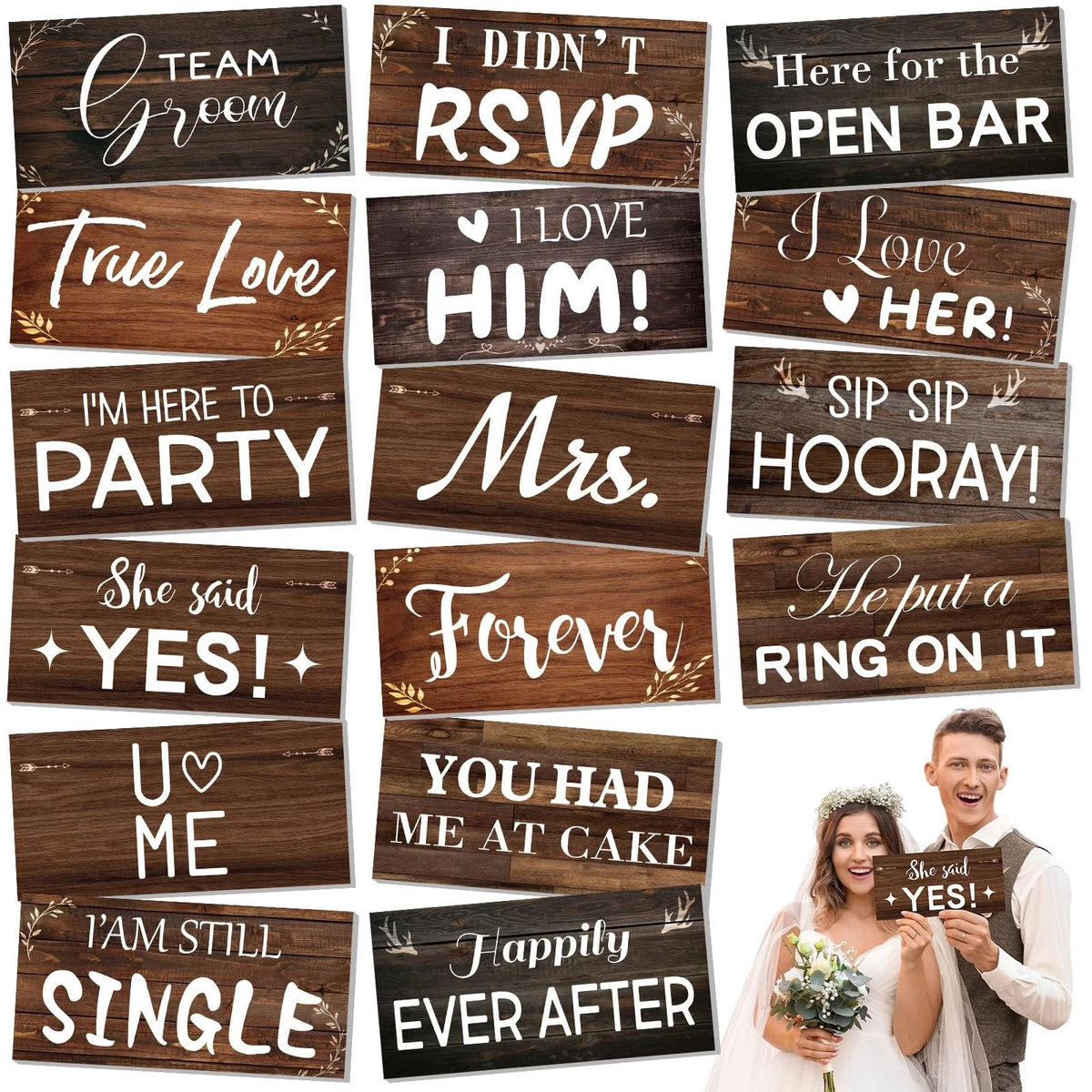 24 Rustic Wedding Photo Booth Props for Retro Themes