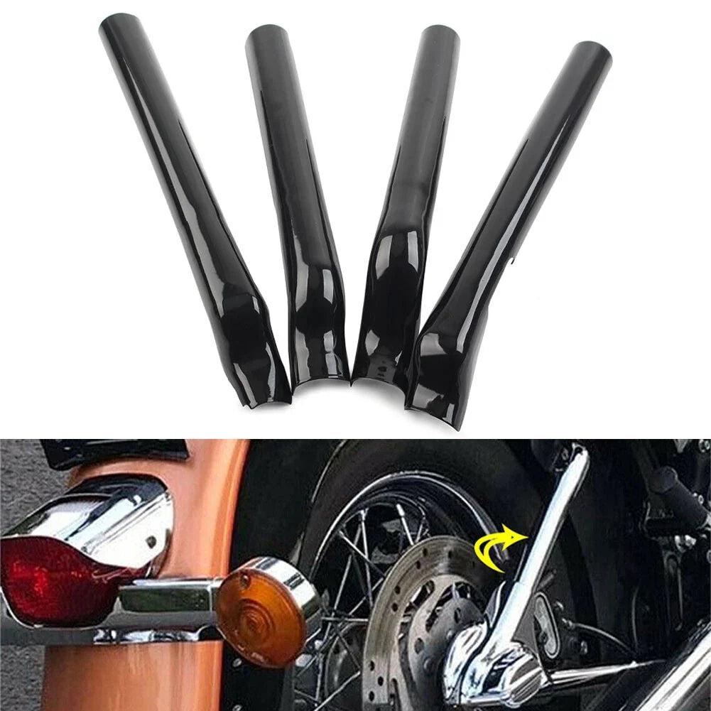 Black Rear Swingarm Tube Covers for Harley Heritage Softail Classic (2000–2017)