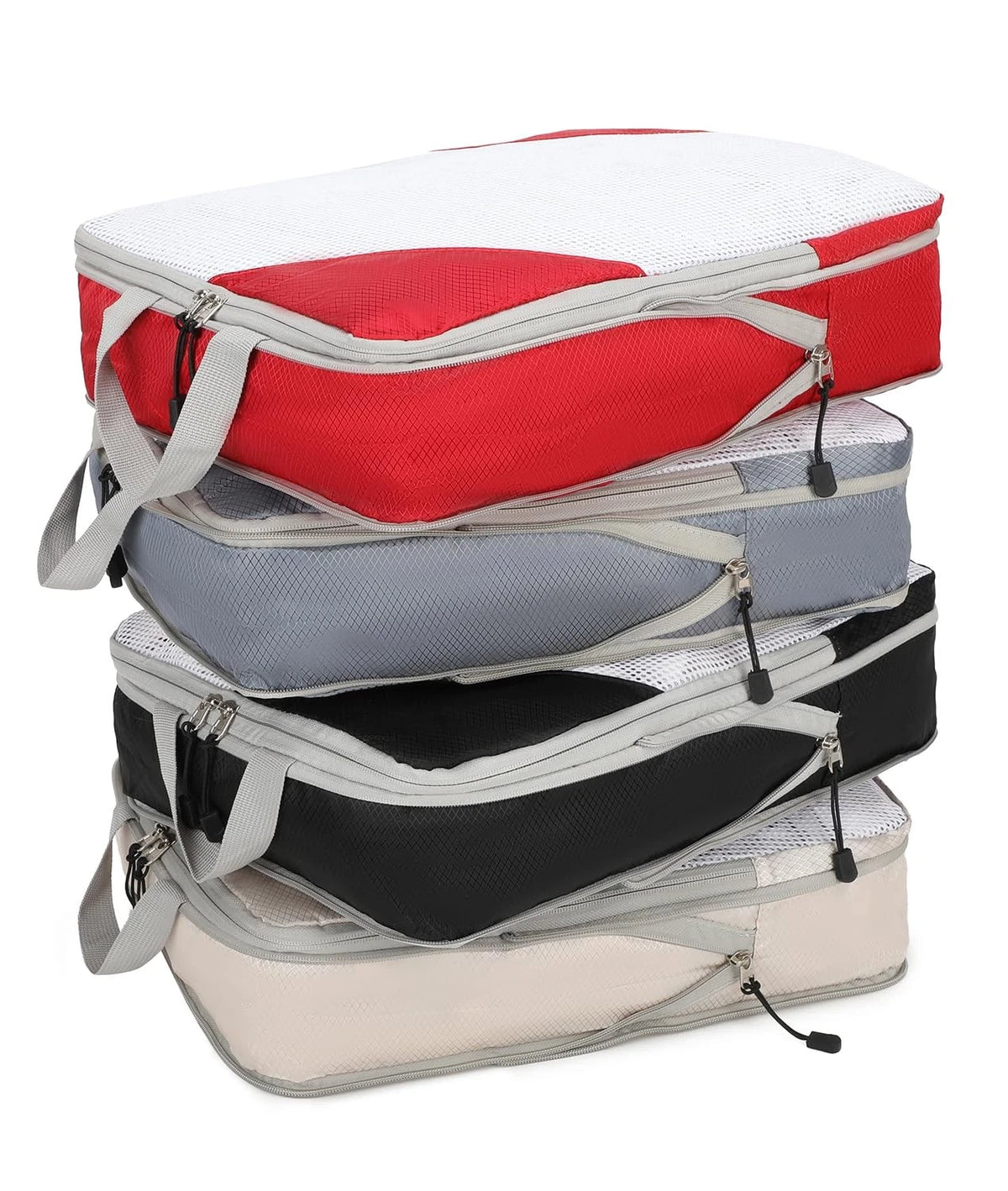 Set of 4 Large Compression Packing Cubes for Travel Luggage Organizer