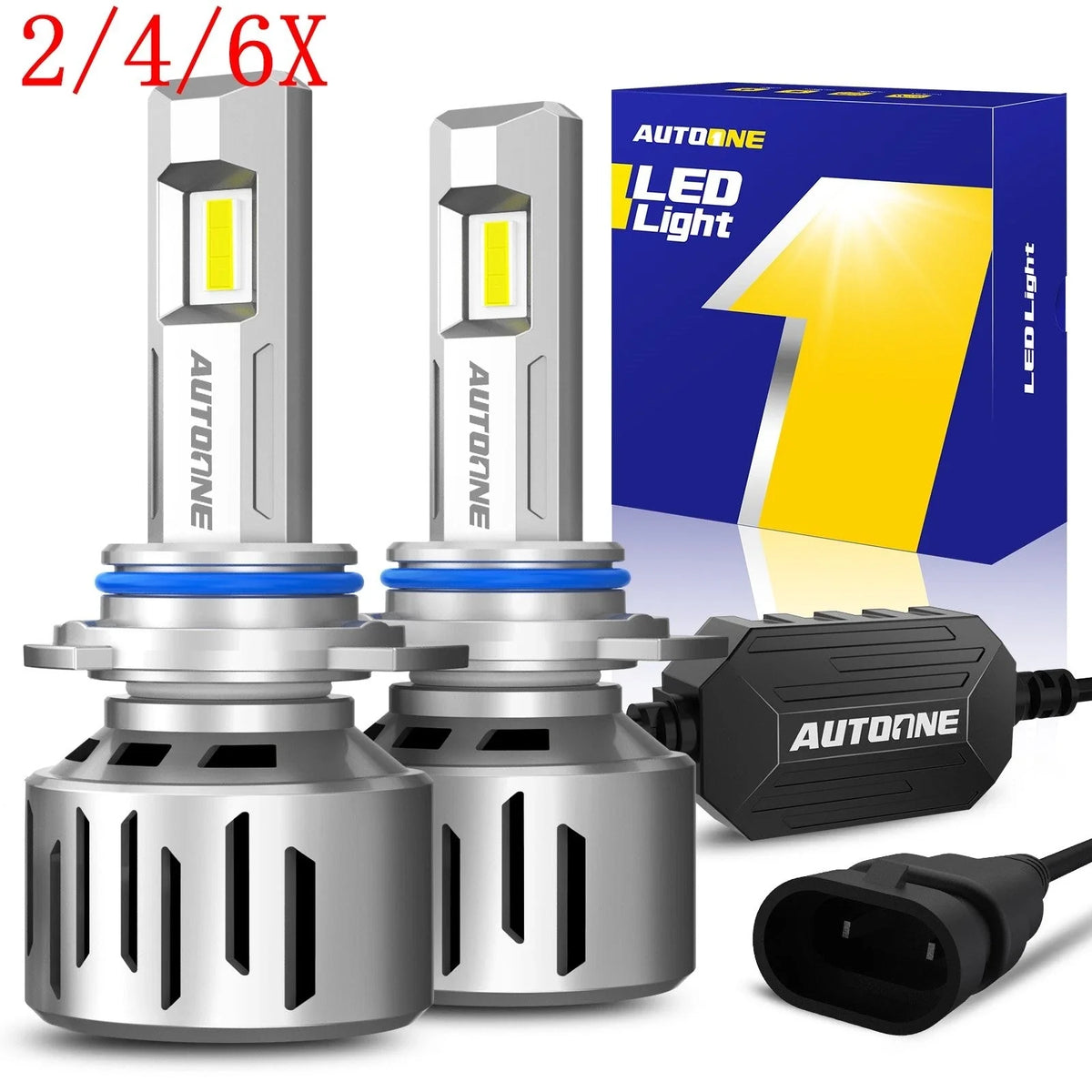 Set of 2 9012 HIR2 LED Headlight Kit Bulbs for Combo High Low Beam